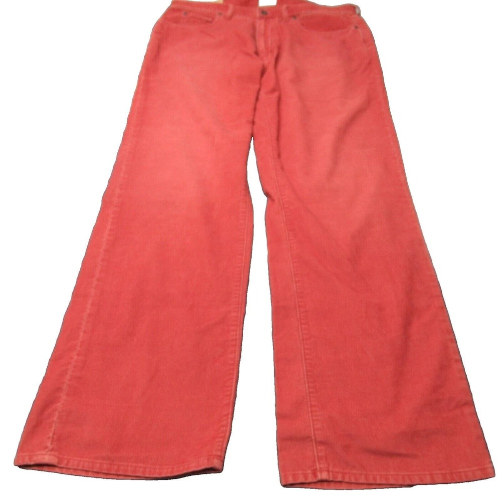 J Crew Corduroy Pants Men 36x32 Salmon Baggy Relaxed Straight Boot Boot Cut NWD